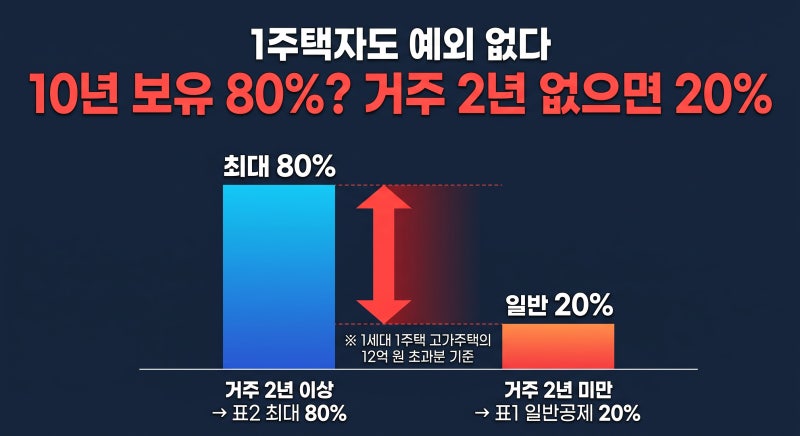 비거주 1주택자 세금·비과세 거주요건: 10년 보유 80% 공제의 함정