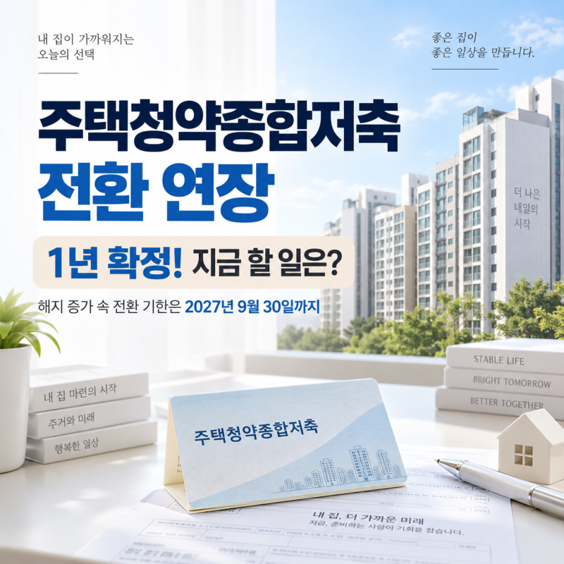 주택청약종합저축 전환 기한 1년 연장 확정! 지금 해야 할 일은?