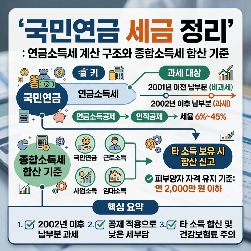 국민연금 세금 정리: 연금소득세 계산 구조와 종합소득세 합산 기준