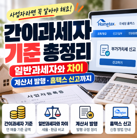 간이과세자 기준 총정리, 일반과세자와 차이부터 홈택스 신고까지