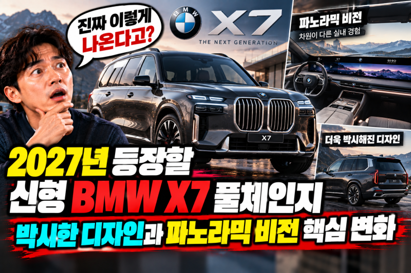 2027년 등장할 신형 BMW X7 풀체인지, 박시한 디자인과 파노라믹 비전 핵심 변화