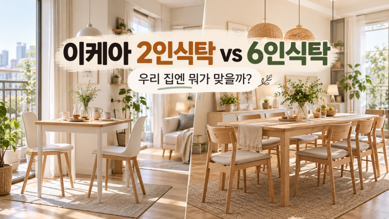 이케아 2인식탁 vs 6인식탁, 작은 집인데 큰 식탁이 더 나을 수도 있는 이유