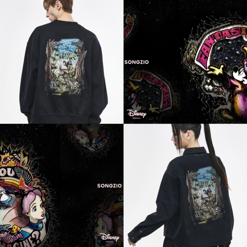 디즈니와 송지오의 만남! 디자이너 브랜드 송지오 X 디즈니 REVERIE 컬렉션 스웻셔츠, 후드집업....
