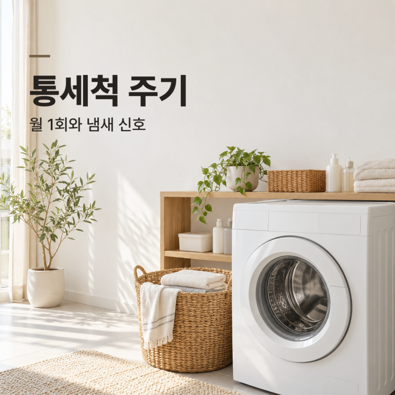 세탁기 통세척 주기, 월 1회 기본에 냄새·tCL 신호로 앞당기는 법
