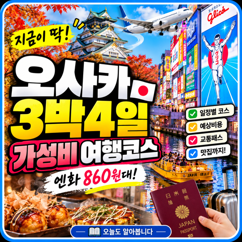 오사카 3박4일 가성비 여행코스 총정리｜엔화 860원대, 얼마 들고 가야 할까?