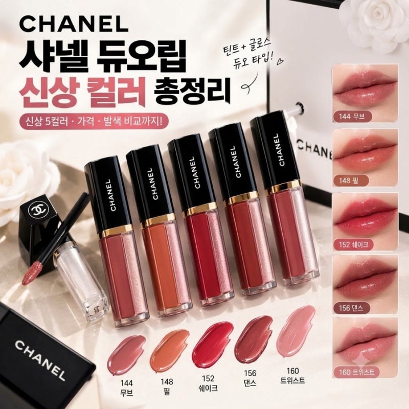 샤넬 듀오립 신상 떴다! 5가지 컬러 가격·발색 총정리