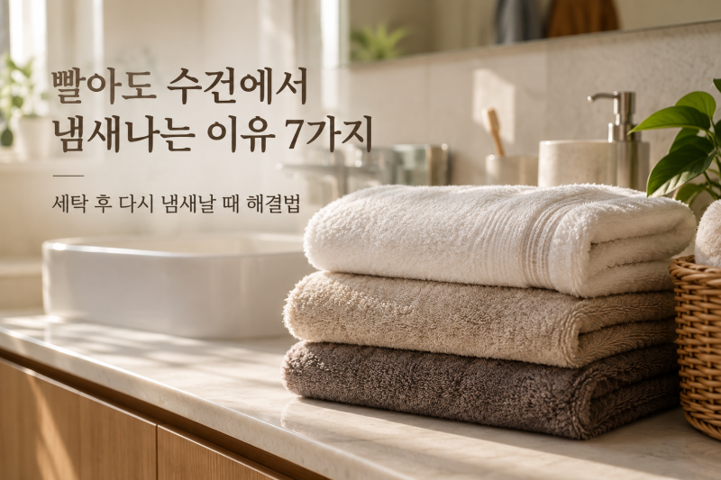 빨아도 수건에서 냄새나는 이유 7가지｜세탁 후 다시 냄새날 때 해결법