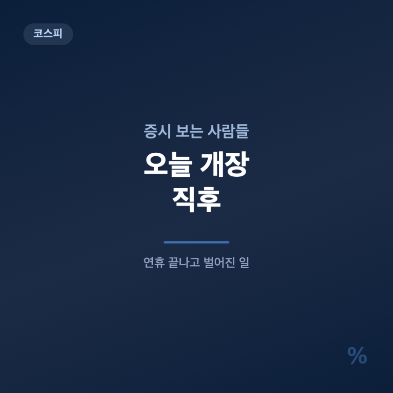 코스피 7000선 붕괴, 연휴 끝나자마자 무슨 일이 있었나