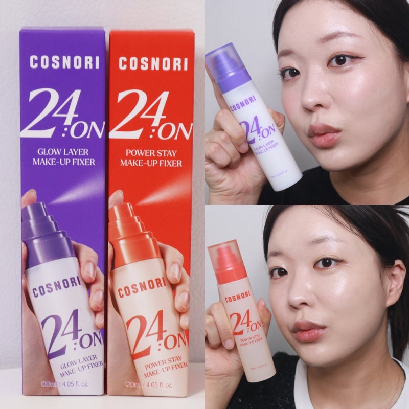 올리브영추천템 코스노리 메이크업픽서추천 24온 파워 스테이 & 글로우 레이어 비교