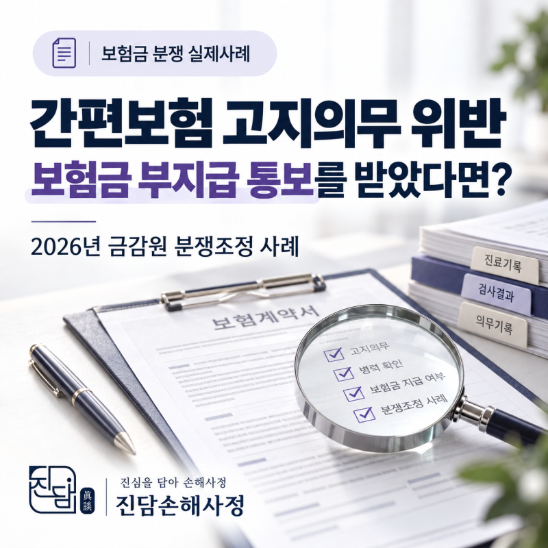 간편보험 고지의무 위반, 보험금 부지급 통보를 받았다면?｜2026년 금감원 분쟁조정 사례