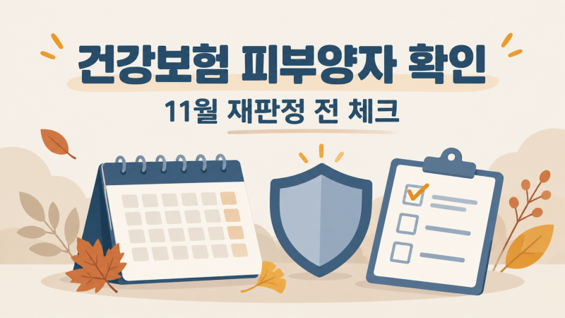 건강보험 피부양자 확인, 11월 재판정 전에 볼 소득·재산 3가지