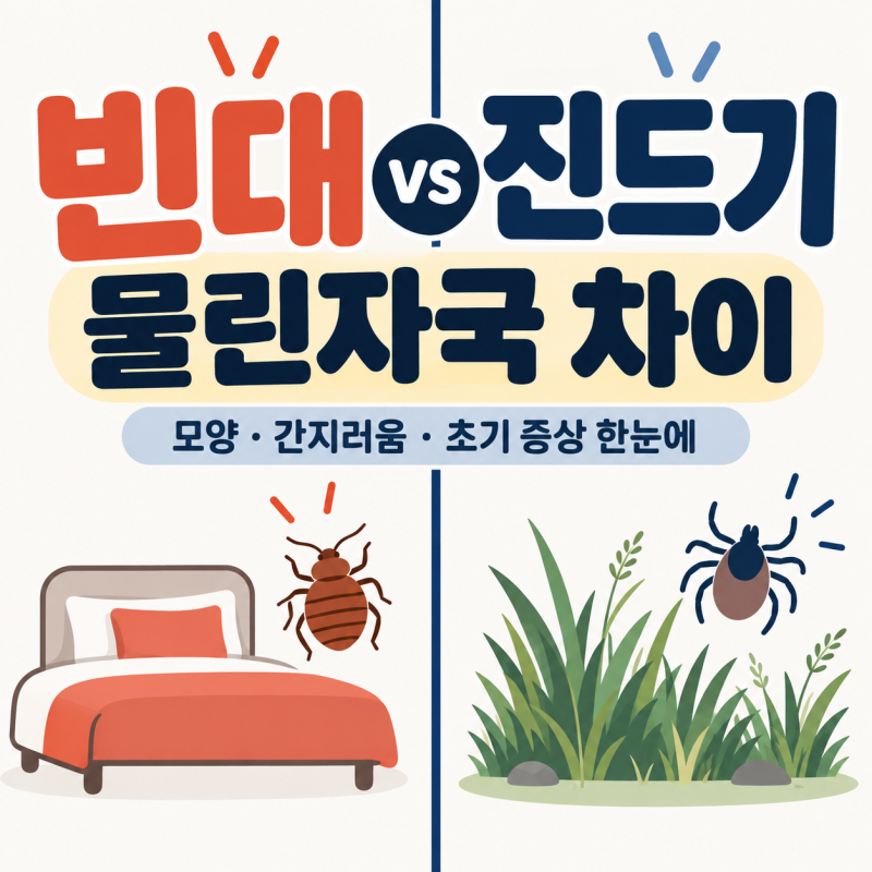 빈대 물린자국 vs 진드기 물린자국 차이, 모양·간지러움·초기 증상 총정리