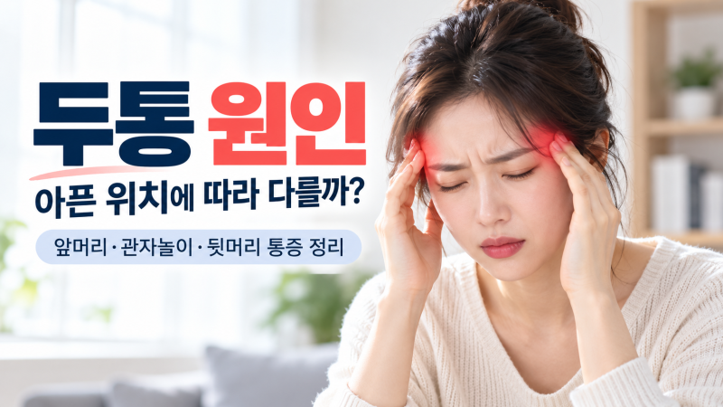 두통 원인, 아픈 위치에 따라 다를까? 앞머리·관자놀이·뒷머리 통증 정리