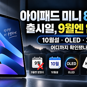 아이패드 미니 8세대 출시일, 9월엔 없었다…10월설·OLED·가격 어디까지 확인됐나