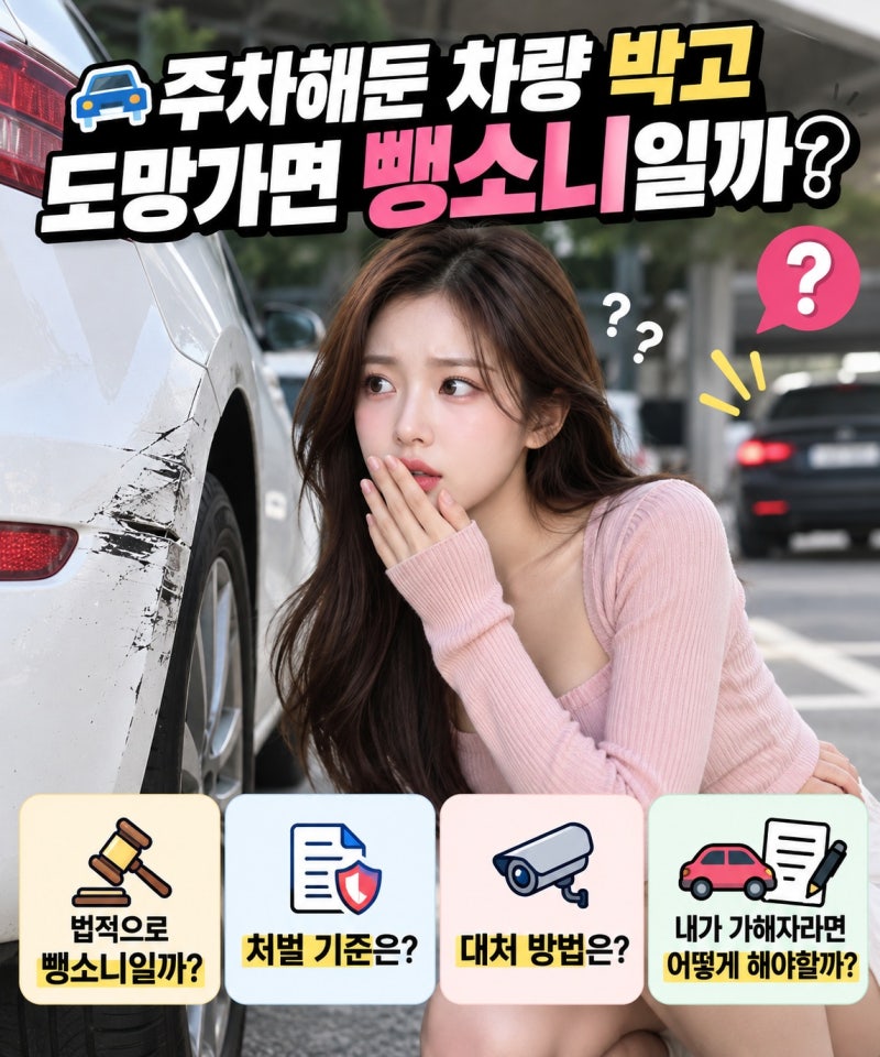 주차해둔 차량 박고 도망가면 뺑소니일까?르노 일산,르노 운정,르노 파주,르노 코리아 킨텍....