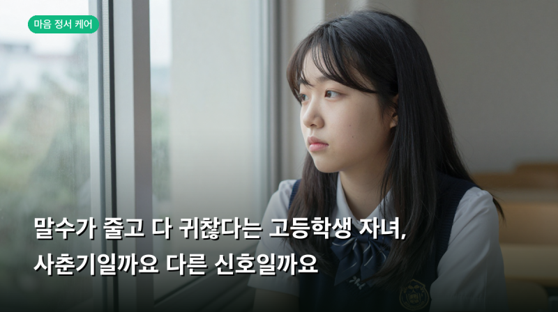 사춘기일까 청소년 우울증 증상일까, 부모가 알아둘 신호