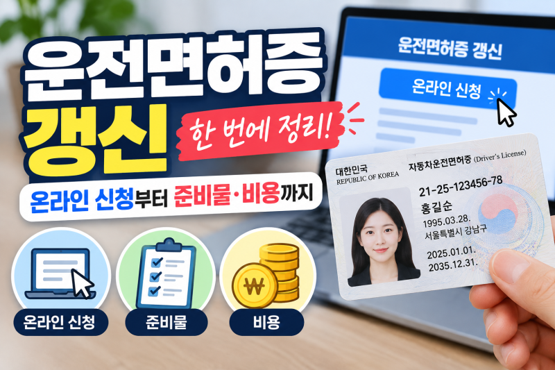 운전면허증 갱신 방법 총정리｜온라인 신청부터 준비물·비용까지