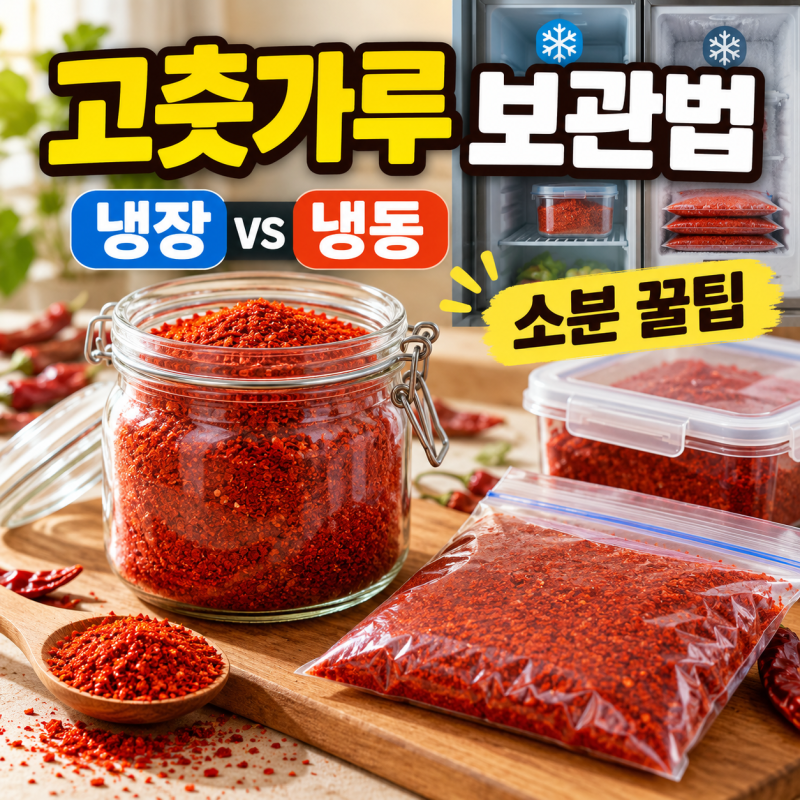고춧가루 보관법, 냉장 vs 냉동 어디가 맞을까? 김치냉장고 소분 꿀팁