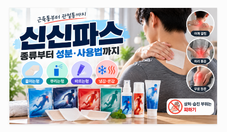 신신파스 종류와 성분 사용법 나에게 맞는 제품 고르는 법