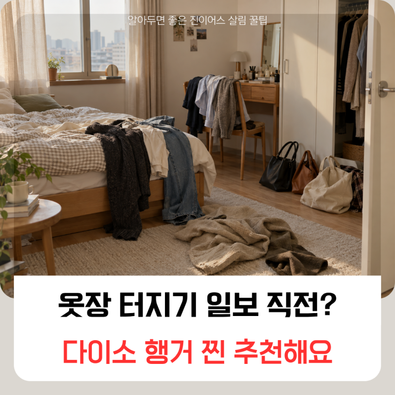 옷과 가방 둘 곳 애매하다면, 다이소 행거 2종 비교해보세요