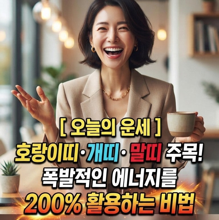[오늘의운세] 2026년 9월 29일 화요일 운세 | 호랑이띠·개띠·말띠 주목! 폭발적인 에너지를 200%....