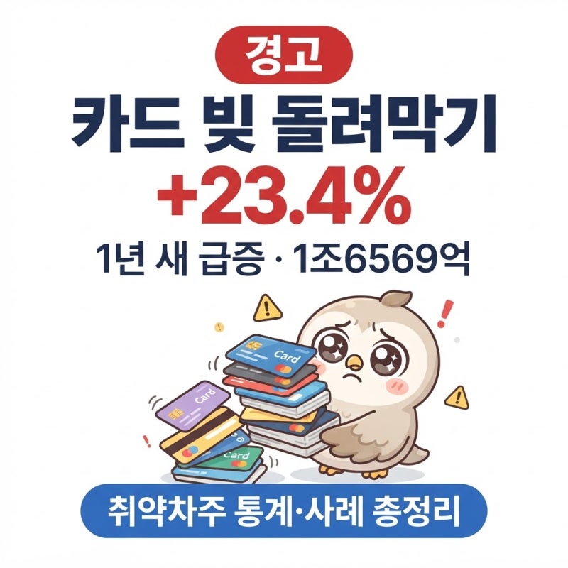 카드 빚 돌려막기 대환대출 23.4% 급증 | 취약차주 통계·사례 총정리 (2026년 최신)