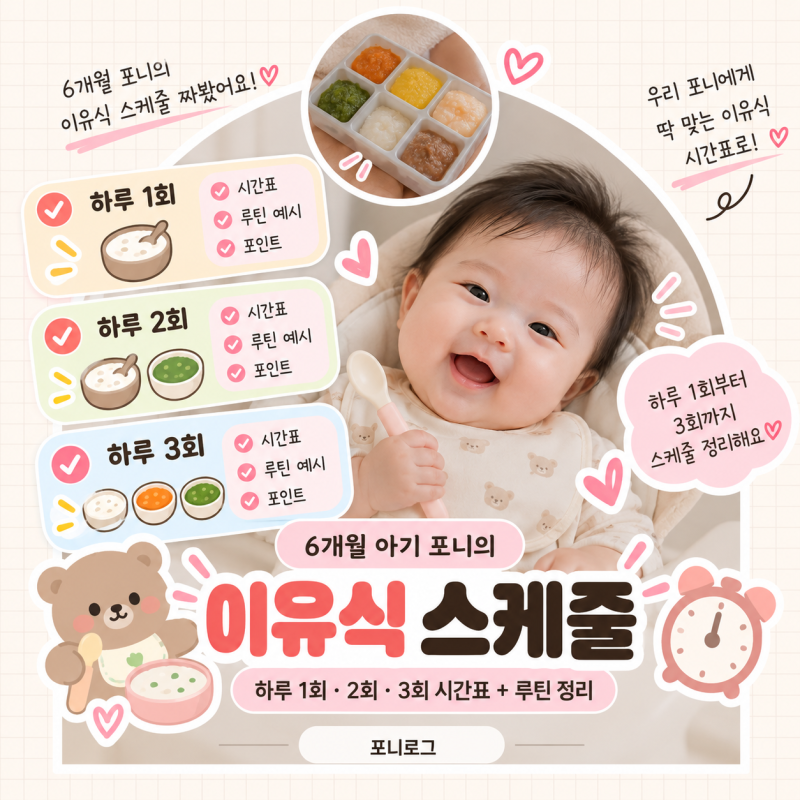 5개월 완모 아기 이유식 스케줄｜하루 1회·2회·3회 수유시간표 짜봤어요