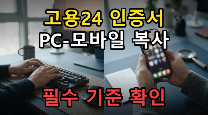 고용24 인증서 가져오기 PC 모바일 간편 복사 시 확인할 필수 기준