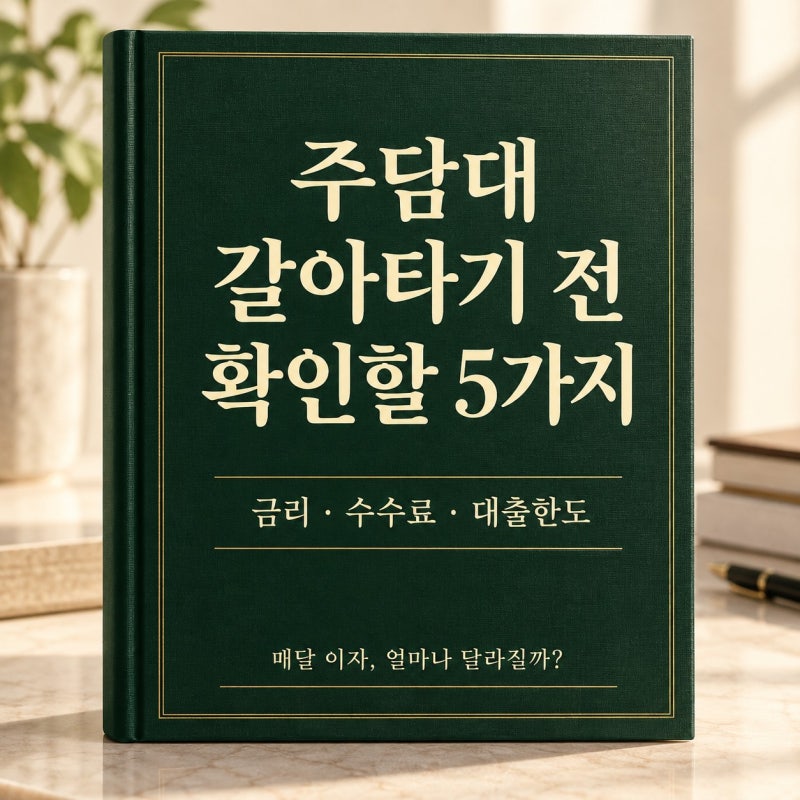 같은 대출인데 매달 이자가 다르다?｜주담대 갈아타기 전 확인할 5가지