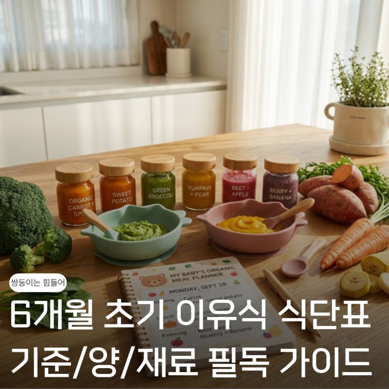 6개월 초기 이유식 식단표 기준·양·재료 "시작은 이렇게만 따라하세요"