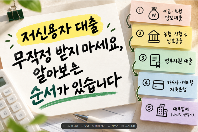 저신용자 대출 무작정 받지 마세요, 알아보는 순서가 있습니다