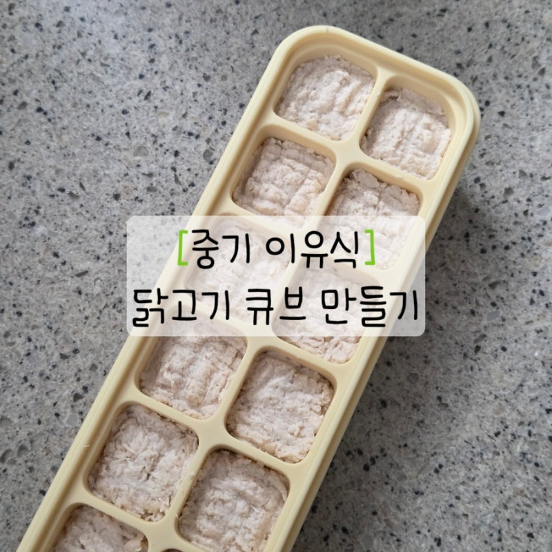 중기이유식 닭고기 큐브 만들기|닭안심살 사용 닭손질 자세한 방법 토핑이유식