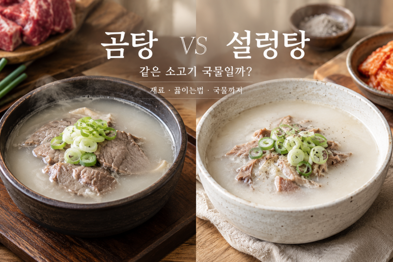 곰탕 vs 설렁탕 차이! 같은 소고기 국물일까? 재료·끓이는법·국물까지