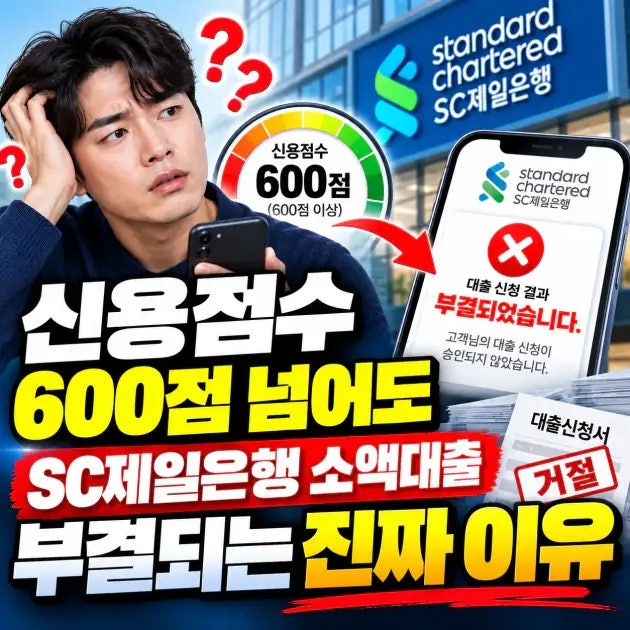 신용점수 600점 넘어도 SC제일은행 소액대출 부결되는 진짜 이유