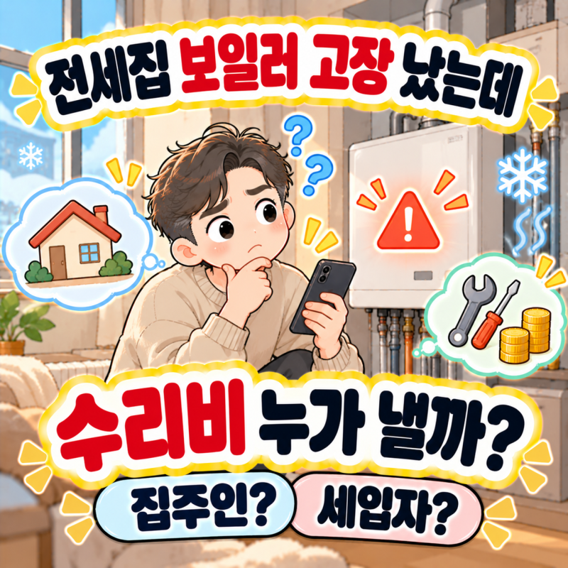 전세집 보일러가 고장 나면 집주인과 세입자 중 누가 낼까?