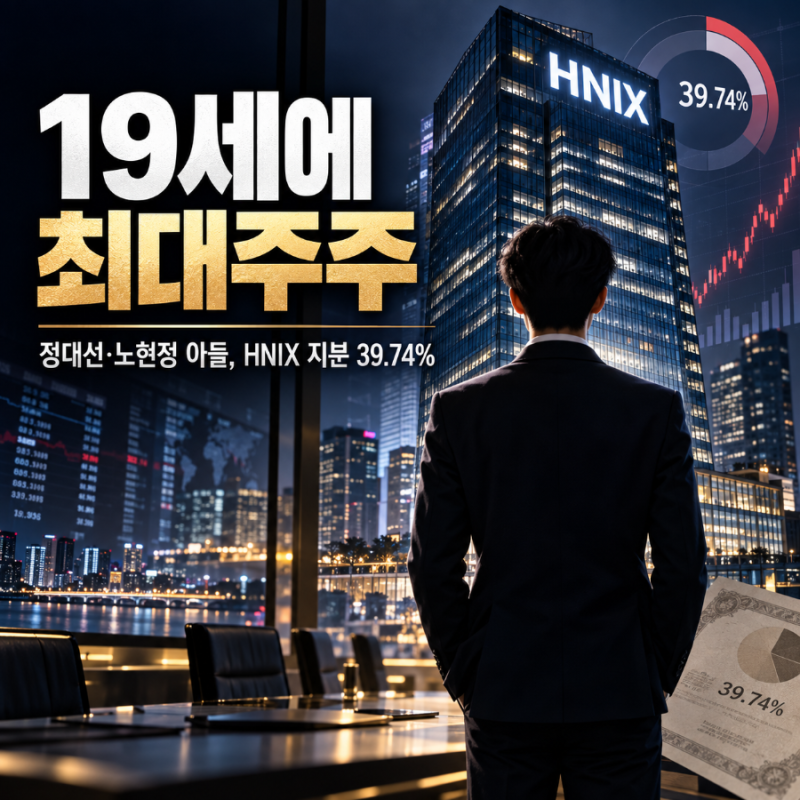 정대선·노현정 아들 정창건, 19세에 HNIX 최대주주…지분 39.74%