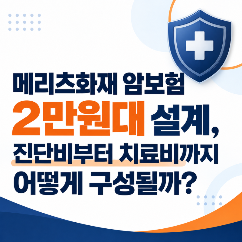 메리츠화재 암보험 2만원대 설계, 진단비부터 치료비까지 어떻게 구성될까?