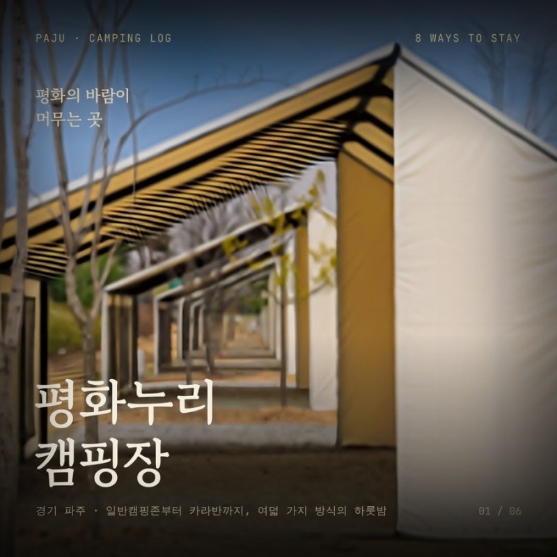 파주 평화누리 캠핑장, 텐트부터 카라반까지 여덟 가지 방식으로 보내는 하룻밤