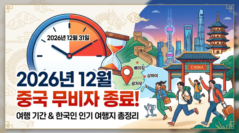 2026년 12월 종료! 중국 무비자 여행 기간 및 한국인 인기 여행지 총정리