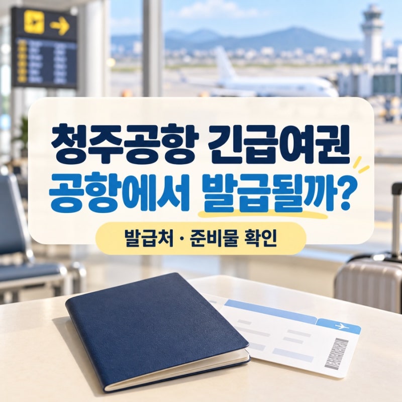 청주공항 긴급여권 발급 가능할까? 발급처, 준비물, 출국 전 확인
