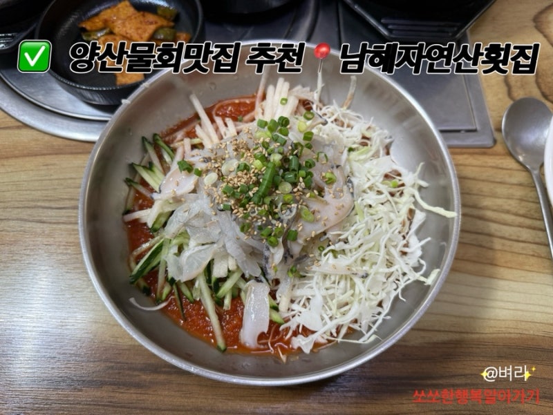 #남해자연산횟집 : 양산물회맛집 양산물금횟집추천