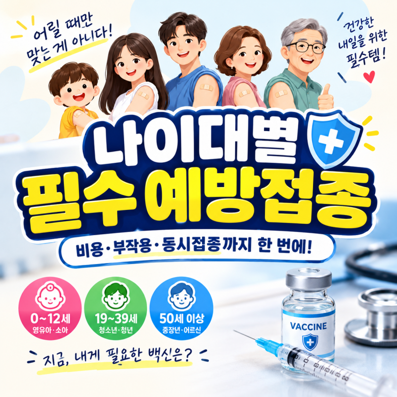 나이대별 예방접종 총정리 | 영유아·성인·50대 이상 필수 백신 스케줄 & 비용까지