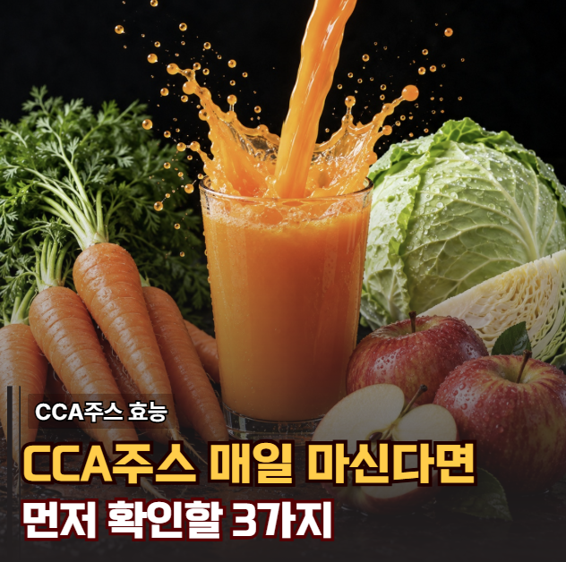 "아침마다 갈아 마시면 염증이 싹?" CCA주스 효능, 착즙보다 먼저 확인할 3가지