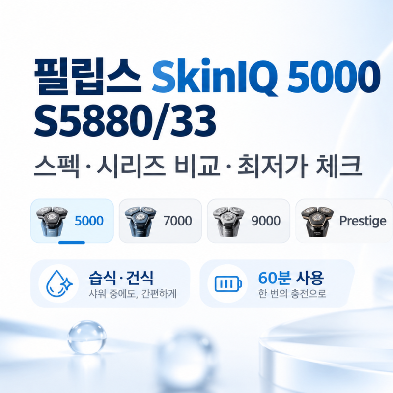 필립스 SkinIQ 5000 전기면도기 S5880/33 비교 및 최저가 구매방법