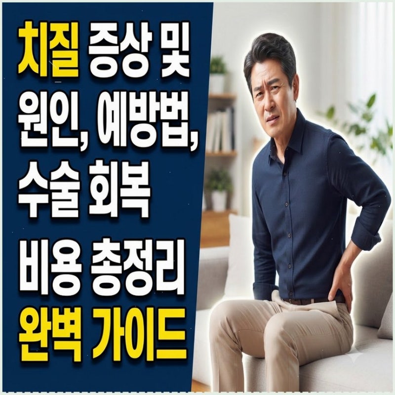치질 증상 및 원인, 예방법, 수술 회복 기간과 비용 총정리 완벽 가이드