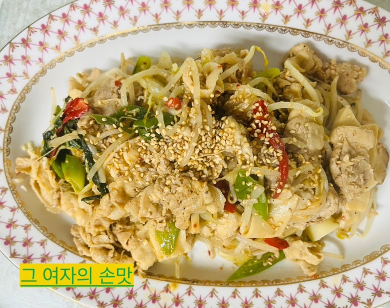 대패삼겹살숙주볶음 - 대패삼겹살요리 - 숙주대패삼겹살볶음