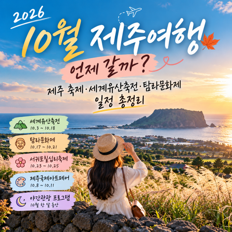 When to Visit Jeju in October 2026? World Heritage Festival, Jeju International Art Fair, Tamna Cultural Festival (Oct 3-25)