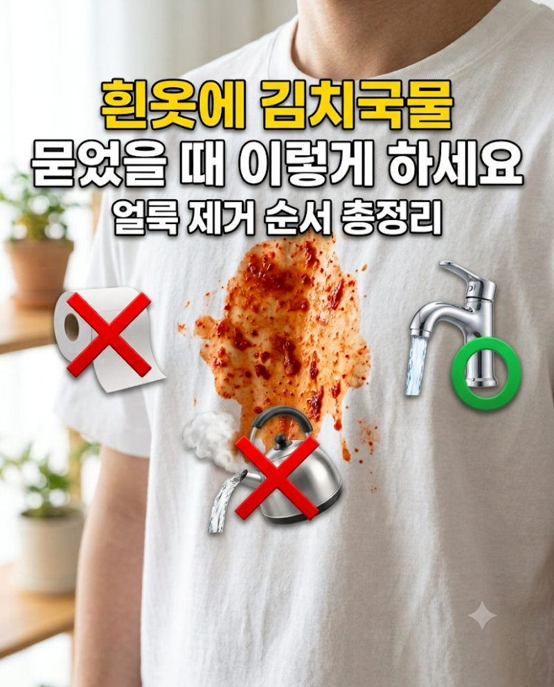 흰옷에 김치국물 묻었을 때 이렇게 하세요｜얼룩 제거 순서 총정리
