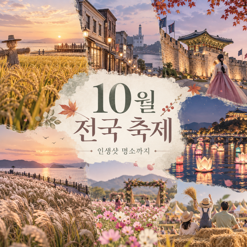 2026년 10월 전국 축제 총정리｜가을에 꼭 가볼 축제 일정부터 숨은 인생샷 명소까지