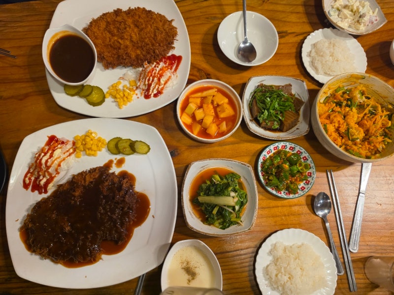 (예산 식당)사과나무 후기｜캠핑 철수하고 들른 바삭한 돈가스 맛집